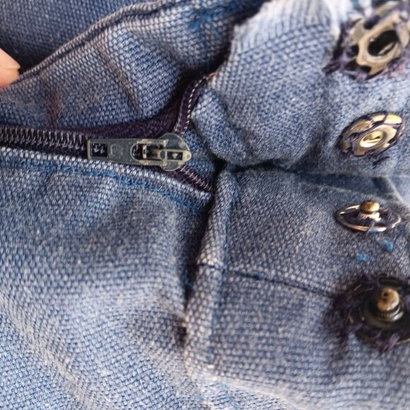 1OF1 27x30 Vintage Bellbottom Jeans 1970's Handmade Hippy Distressed Faded USA - Picture 7 of 8